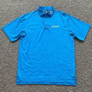 NWOT Footjoy Exclusive NBC Golf Space Dye Lisle Self Brilliant Blue Polo Top
